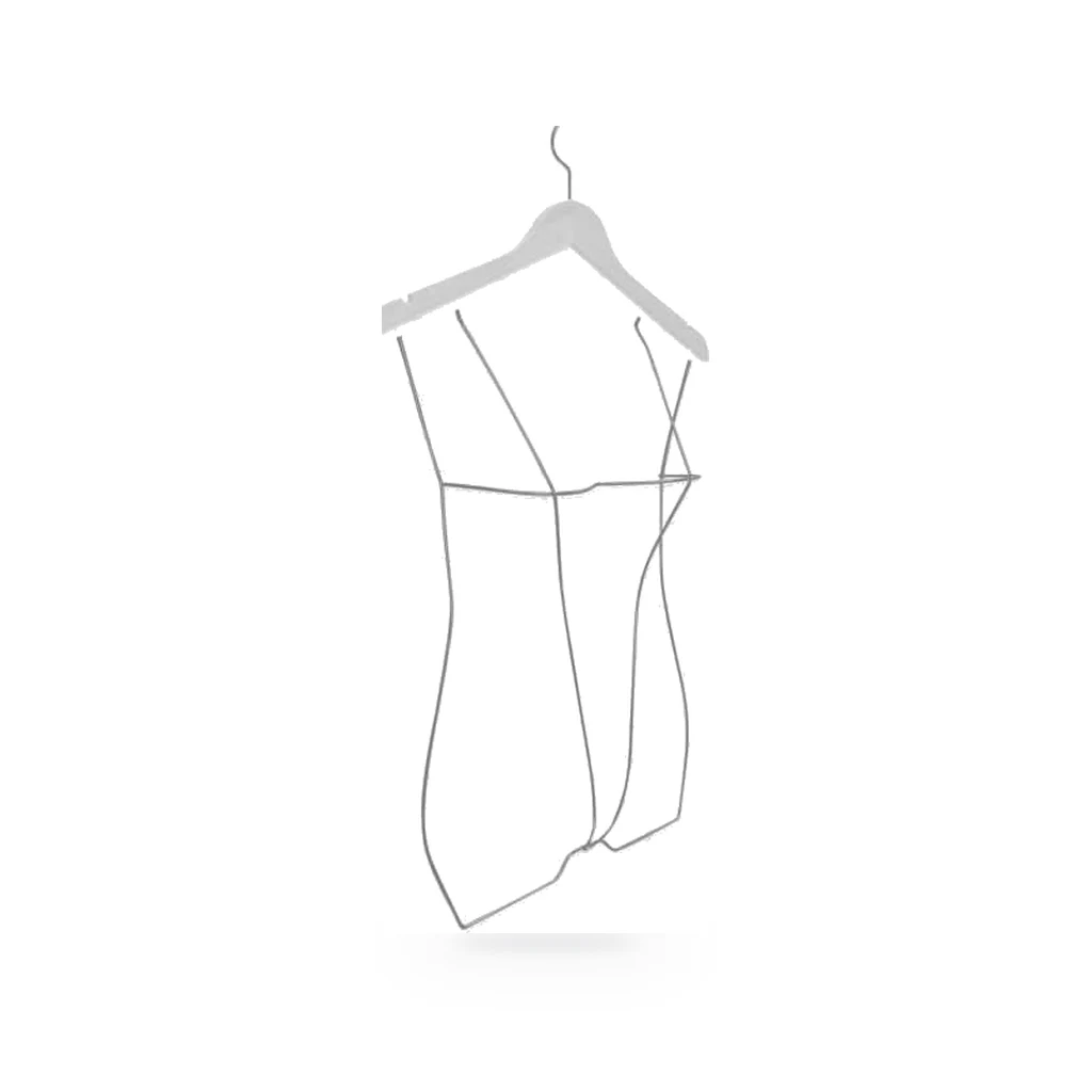 Cabide Silhueta Plus Size Branco com Arame Prata