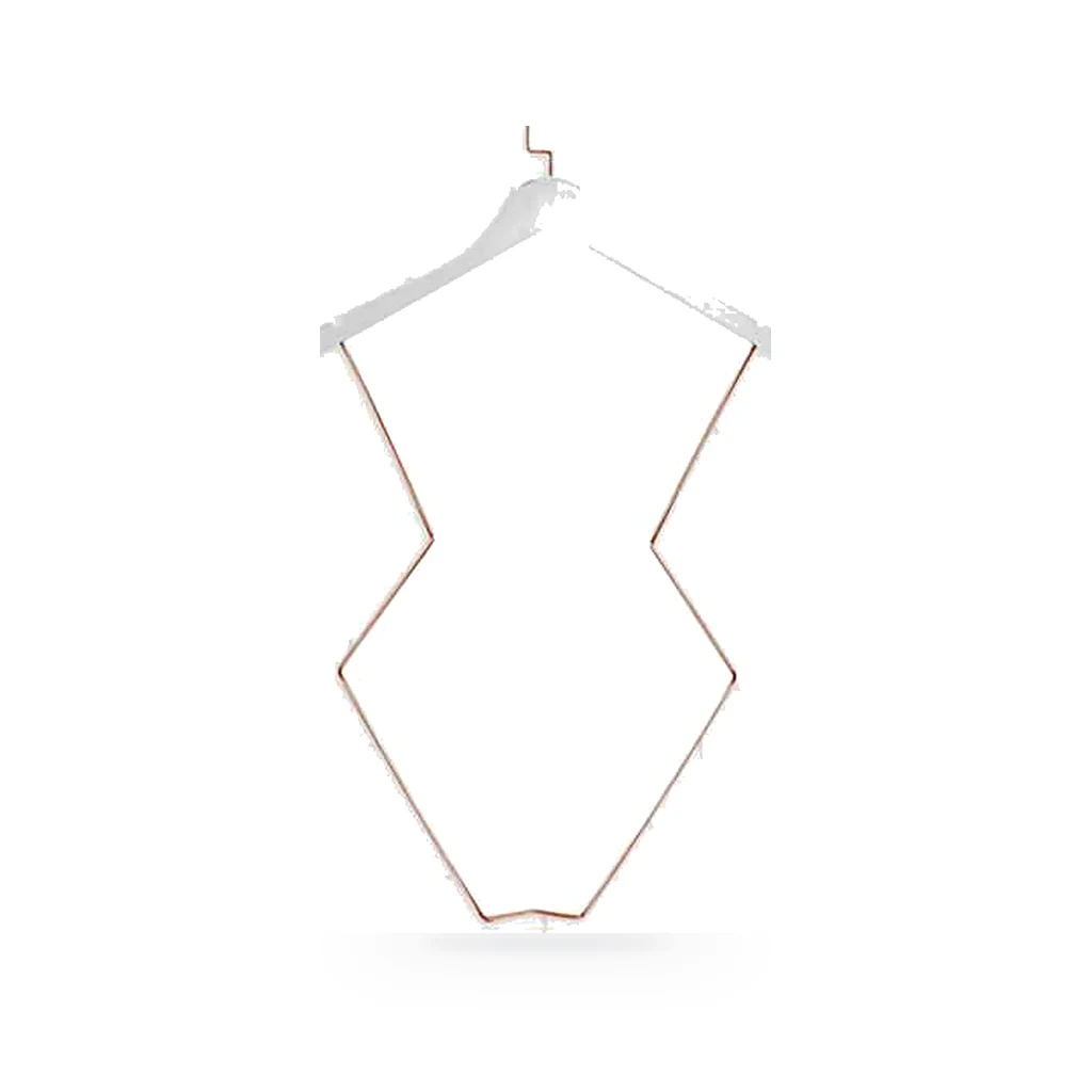 Cabide Silhueta Simples Branco com Arame Rosé
